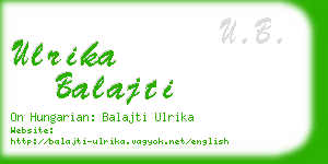 ulrika balajti business card